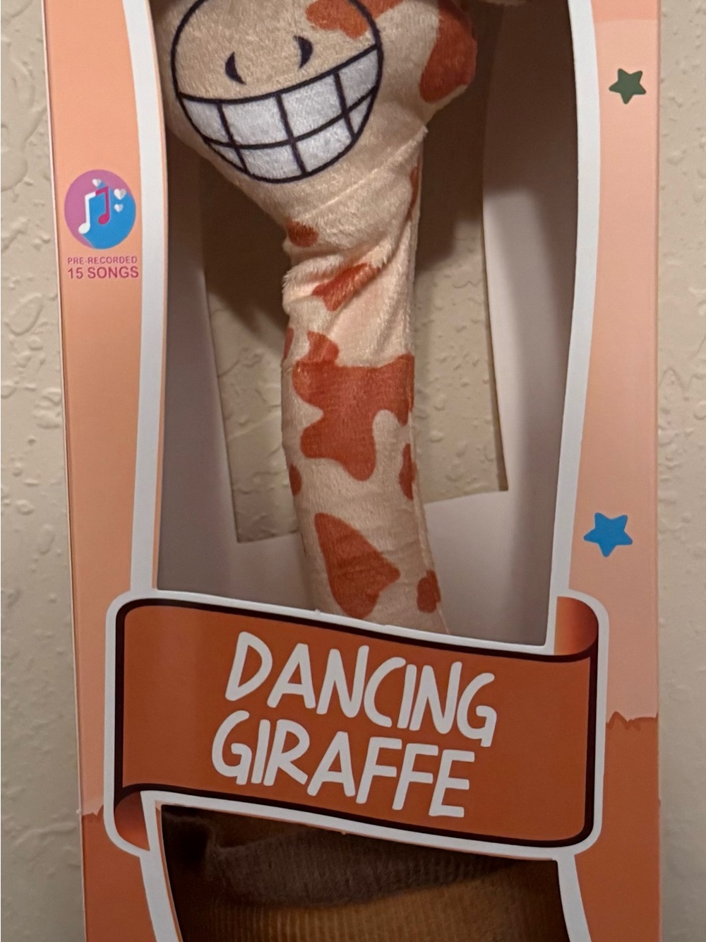 Dancing interactive mimicking Giraffe Plush Toy - Orange & Cream